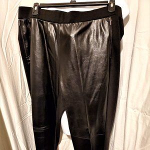 Women's PLUS Black Faux LEATHER pants BY RAPHELLA; Size 20W; MUST SEE!